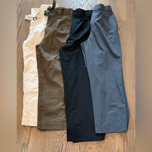 Uniqlo Women's Wide Leg Pants in Cream, dark green, Black, and Gray